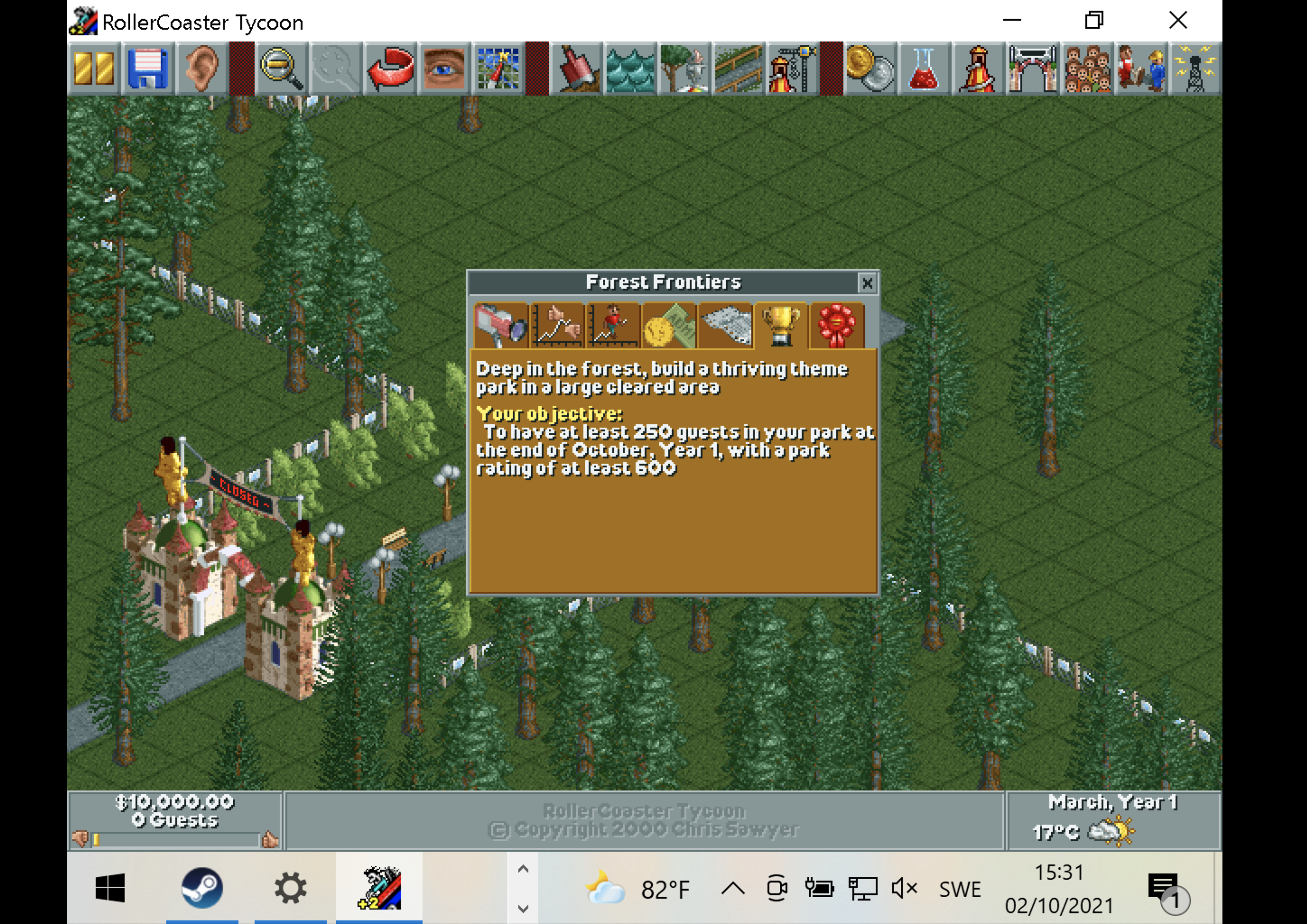 remove trees in rollercoaster tycoon deluxe